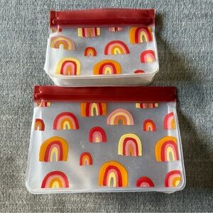 Thirty-One Gifts Reusable Snack Bag set of 2 - small & medium “Boho Rainbow”